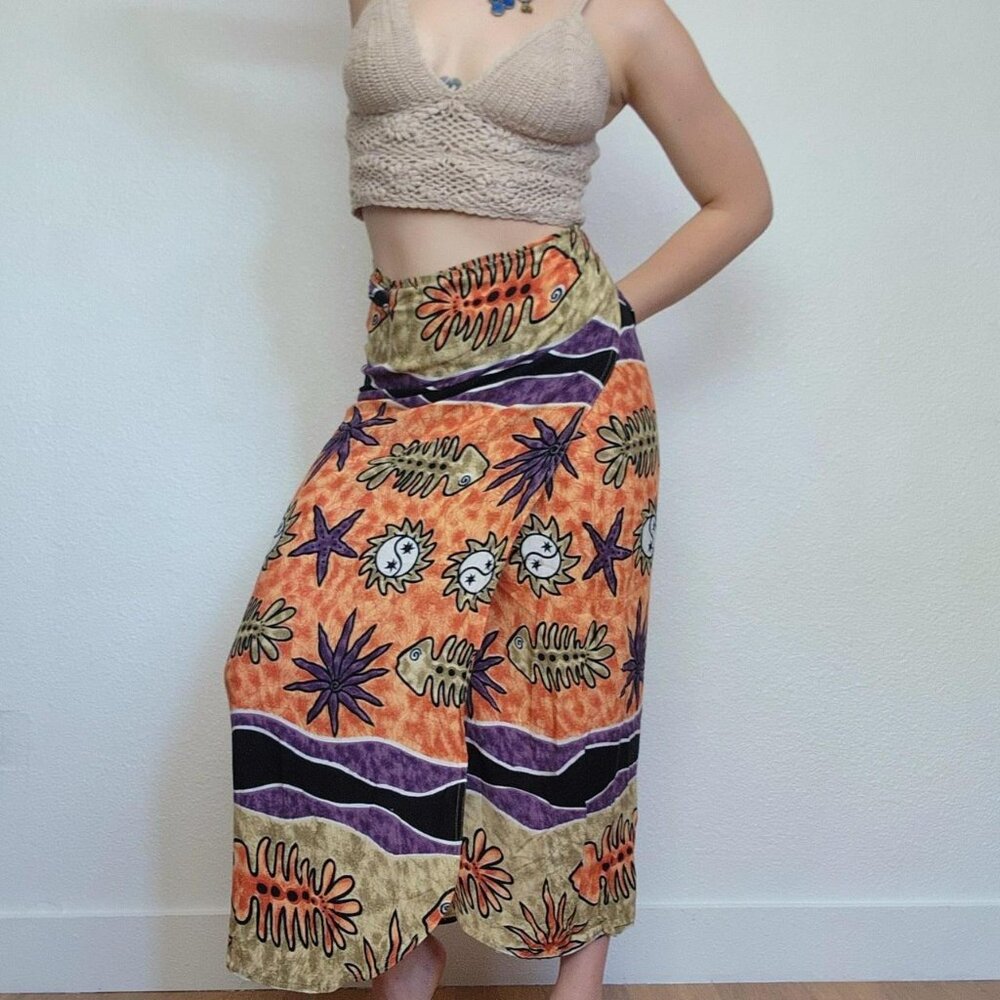 YIN YANG BEACH VIBES MAXI WRAP AROUND SKIRT
